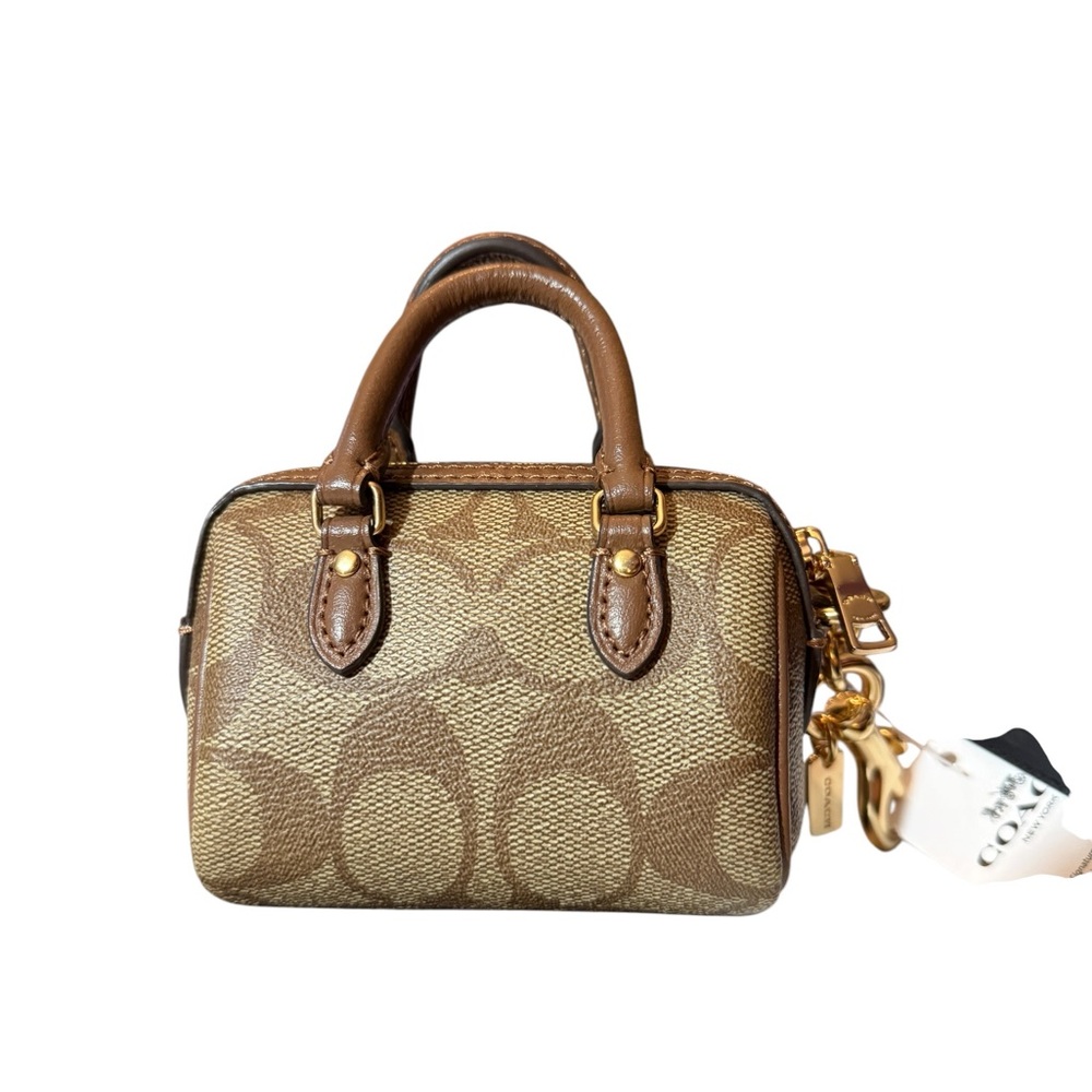 Coach Mini Satchel in Brown Signature Canvas with Gold Hardware 🤎 - Picture 4 of 15